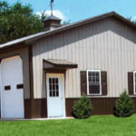 commercial pole garage with large door