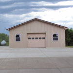 custom pole garage with one door