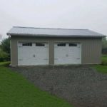 pole garage with two doors