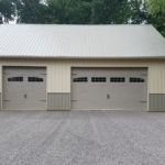 pole garage with two big doors