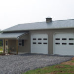 pole garage with two doors and bay