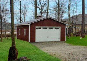 amish built detached garage with one garage door
